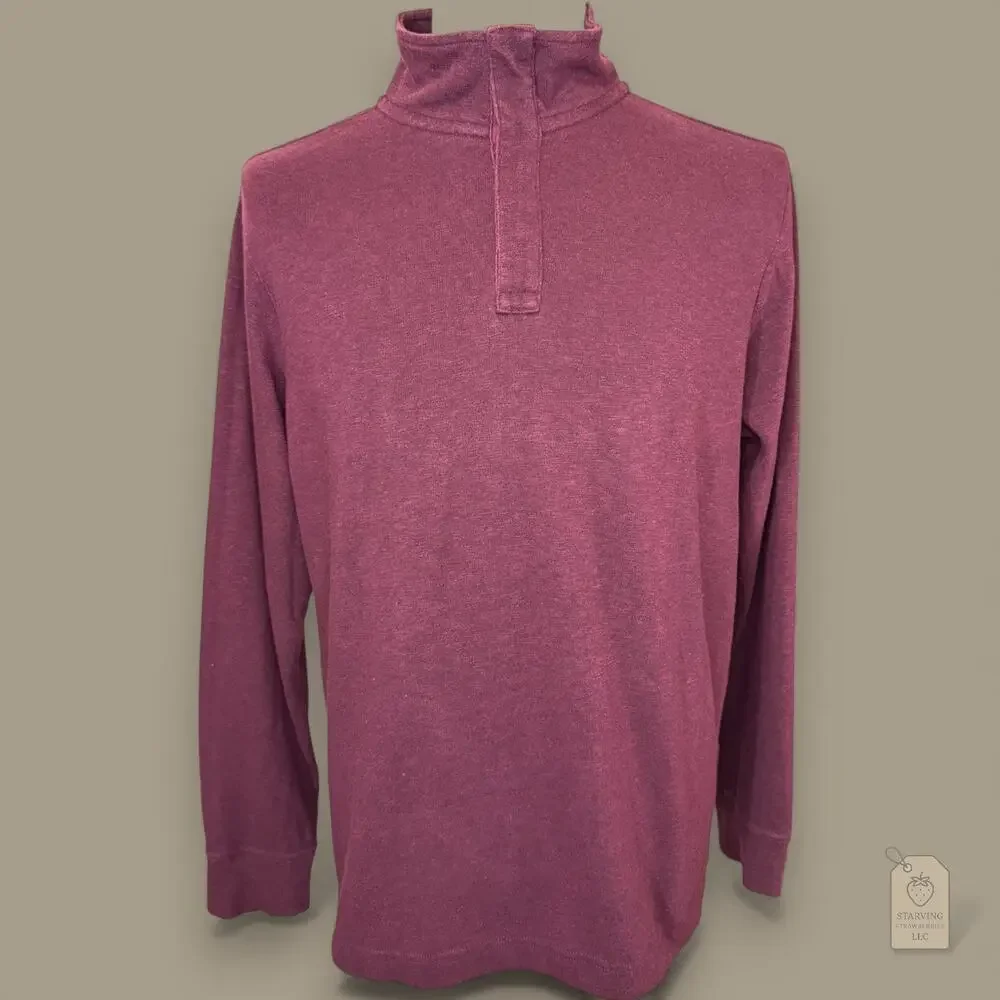 Banana Republic Burgundy 1/4 Zip Pullover Sweater Mock Neck Large